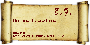 Behyna Fausztina névjegykártya